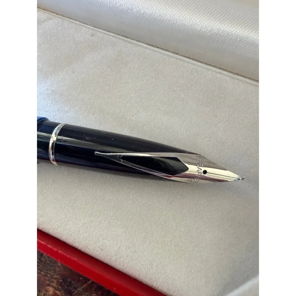 Sheaffer Triumph Imperial Fountain Pen Blue Gold Fine Nib Box Papers 1990s